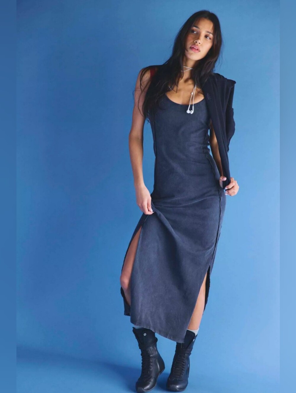 FP Movement by Free People Hot Shot Surf Maxi Dress with Side Slits, NWT